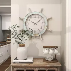 Discount Kirklands Home Wood Ship Wheel Wall Clock