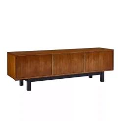 Sale Kirklands Home Wooden 3-Door Media Cabinet Brown