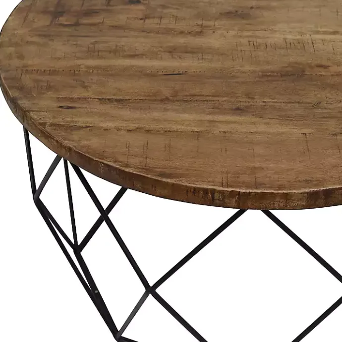 Online Kirklands Home Wooden Top Geometric Chadwick Coffee Table
