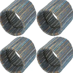 Discount Kirklands Home Woven Indigo 4-pc. Napkin Ring Set