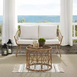 Kirklands Home Woven Loop Rattan 2-pc. Outdoor Loveseat Set