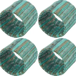 Kirklands Home Woven Minty 4-pc. Napkin Ring Set