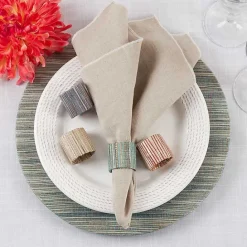 Kirklands Home Woven Minty 4-pc. Napkin Ring Set