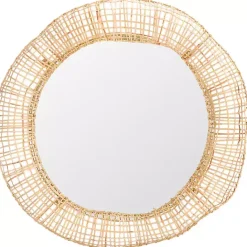 Discount Kirklands Home Woven Natural Cane Round Alia Wall Mirror