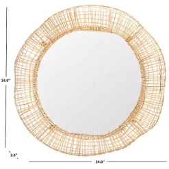 Discount Kirklands Home Woven Natural Cane Round Alia Wall Mirror