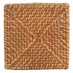 New Kirklands Home Woven Rattan Martha Stewart Flatware Caddy Brown