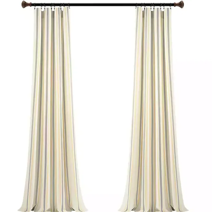 Hot Kirklands Home Yellow & Gray Farmhouse Curtain Panel Set, 95 in.