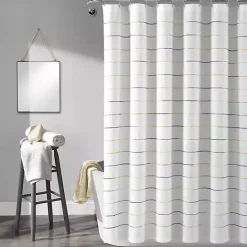 Hot Kirklands Home Yellow and Gray Ombre Stripe Shower Curtain