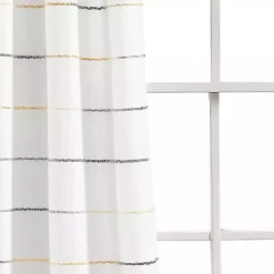 Online Kirklands Home Yellow and Gray Stripe Curtain Panel Set, 84 in.