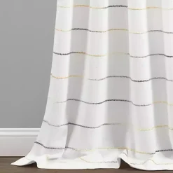 Online Kirklands Home Yellow and Gray Stripe Curtain Panel Set, 84 in.