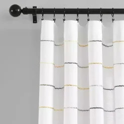 Sale Kirklands Home Yellow and Gray Stripe Curtain Panel Set, 95 in.