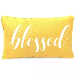 Online Kirklands Home Yellow Blessed Outdoor Lumbar Pillow