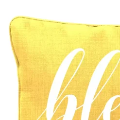Online Kirklands Home Yellow Blessed Outdoor Lumbar Pillow