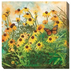 Sale Kirklands Home Yellow Flowers Outdoor Canvas Art Print