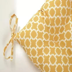 Best Kirklands Home Pattern Tufted Outdoor Settee Cushion Yellow