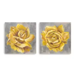 Kirklands Home Roses Giclee Canvas Art Prints, Set of 2 Yellow