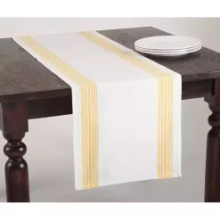 Discount Kirklands Home Yellow Striped Border Table Runner