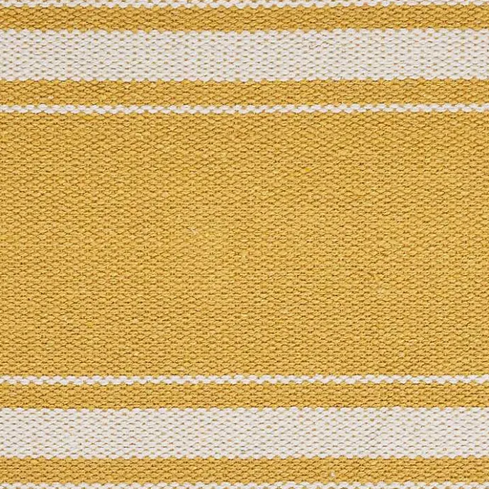 Discount Kirklands Home Striped Fringe Placemats, Set of 4 Yellow