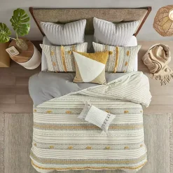 Sale Kirklands Home Yellow Striped Pom Pom 3-pc. Full/Queen Duvet Set