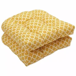 Hot Kirklands Home Tufted Outdoor Seat Cushions, Set of 2 Yellow