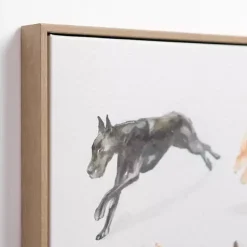 Hot Kirklands Home Zoomie Dogs Framed Canvas Art Print